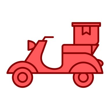 Scooter ikonu. beyaz arkaplanda dağıtım taşıma vektör çizelgesi