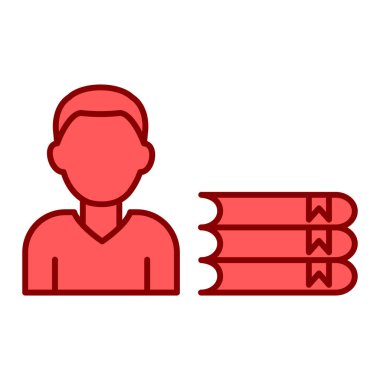 Kitap avatar karakter vektör illüstrasyon tasarımı ile adam