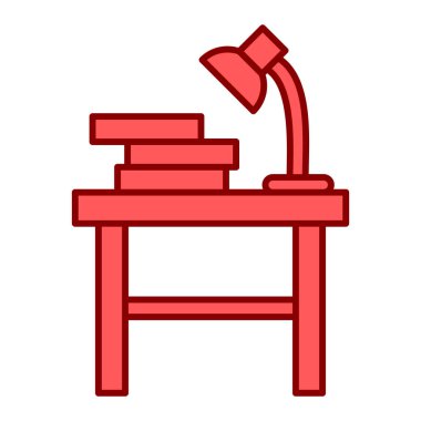 Bir masa lambası simgesinin vektör illüstrasyonu