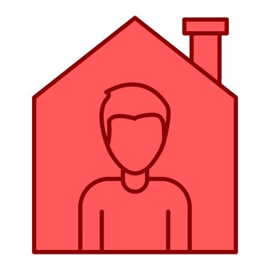 Ev avatarı simgesi vektör illüstrasyon tasarımlı adam