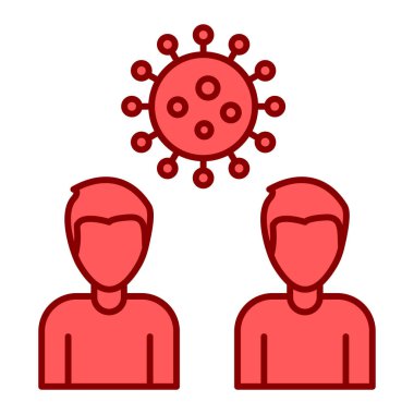 Yüz maskesi ve baş vektör illüstrasyon grafik tasarımı ile virüs koruma kavramı