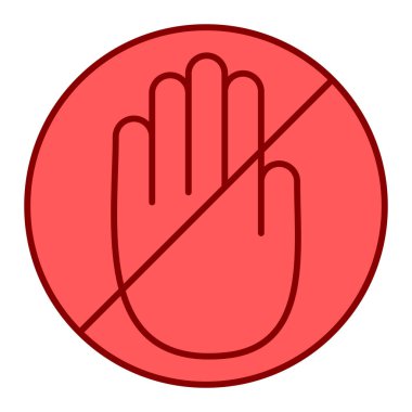 Moda biçimi izole edilmiş arkaplanda dur işareti simgesi