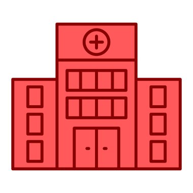 Hastane binası ikon vektör illüstrasyonu