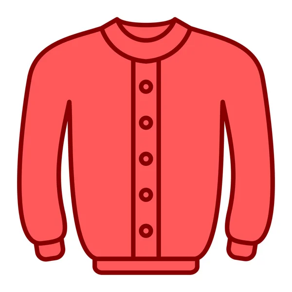 红色毛衣图标 用于网页设计的夹克矢量插图卡通画 — 图库矢量图片