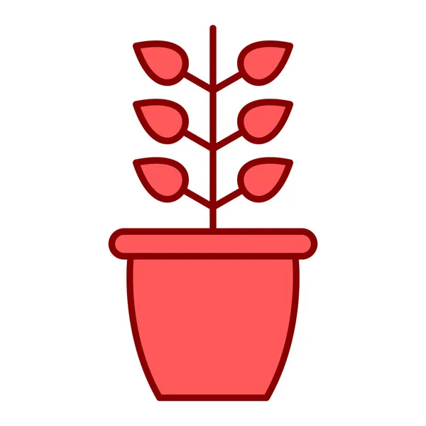 Planta Con Hojas Icono Vector Ilustración Diseño — Vector de stock