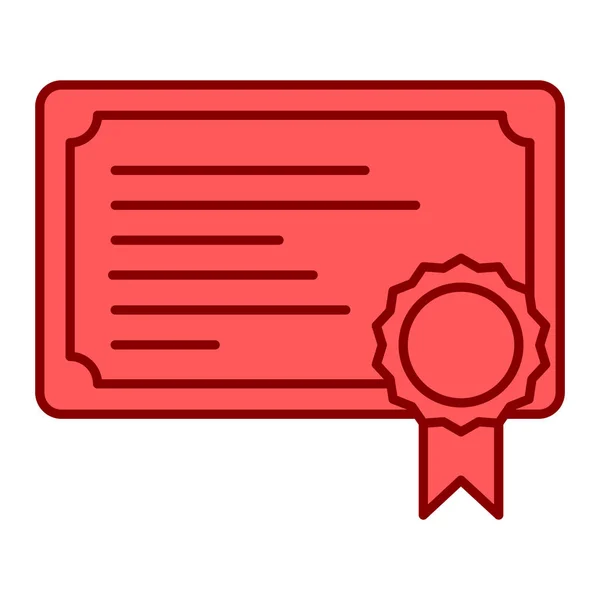 Certificado Ícone Diploma Delinear Ilustração Ícones Vetoriais Fita Para Web — Vetor de Stock