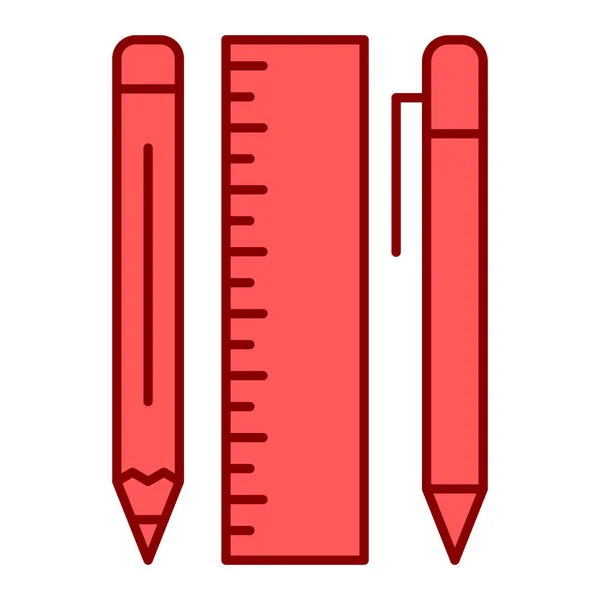 Bleistift Und Lineal Icon Vektor Illustration Grafikdesign — Stockvektor