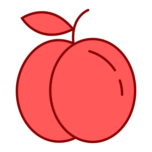 Icône Pomme Rouge Sur Fond Blanc Style Ligne Illustration Vectorielle — Image vectorielle