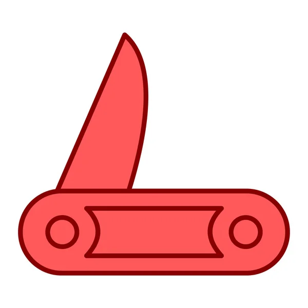 Kırmızı Çizgi Bıçak Ikonu Vektör Illüstrasyonu — Stok Vektör