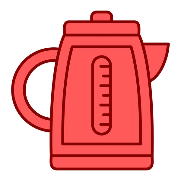 Hervidor Agua Con Icono Mango Esquema Ilustración Vectorial Aislado Sobre — Archivo Imágenes Vectoriales