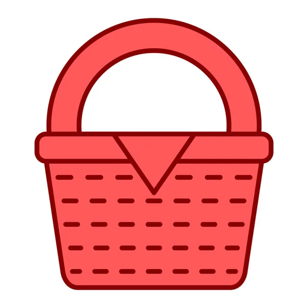Warenkorb Einfache Illustration Von Roten Picknick Vektorsymbolen Für Das Web — Stockvektor
