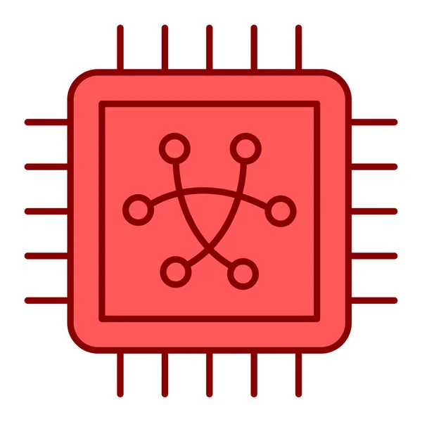 Procesor Webová Ikona Jednoduchá Ilustrace — Stockový vektor