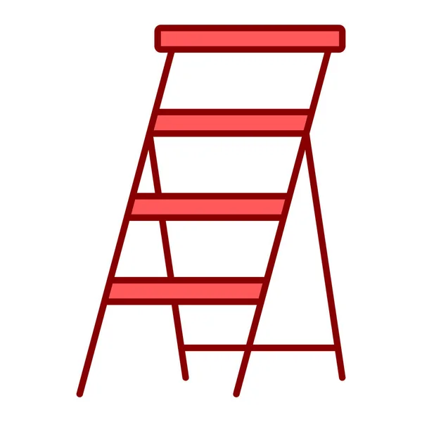 Escalera Roja Aislada Sobre Fondo Blanco Ilustración Vectorial — Vector de stock