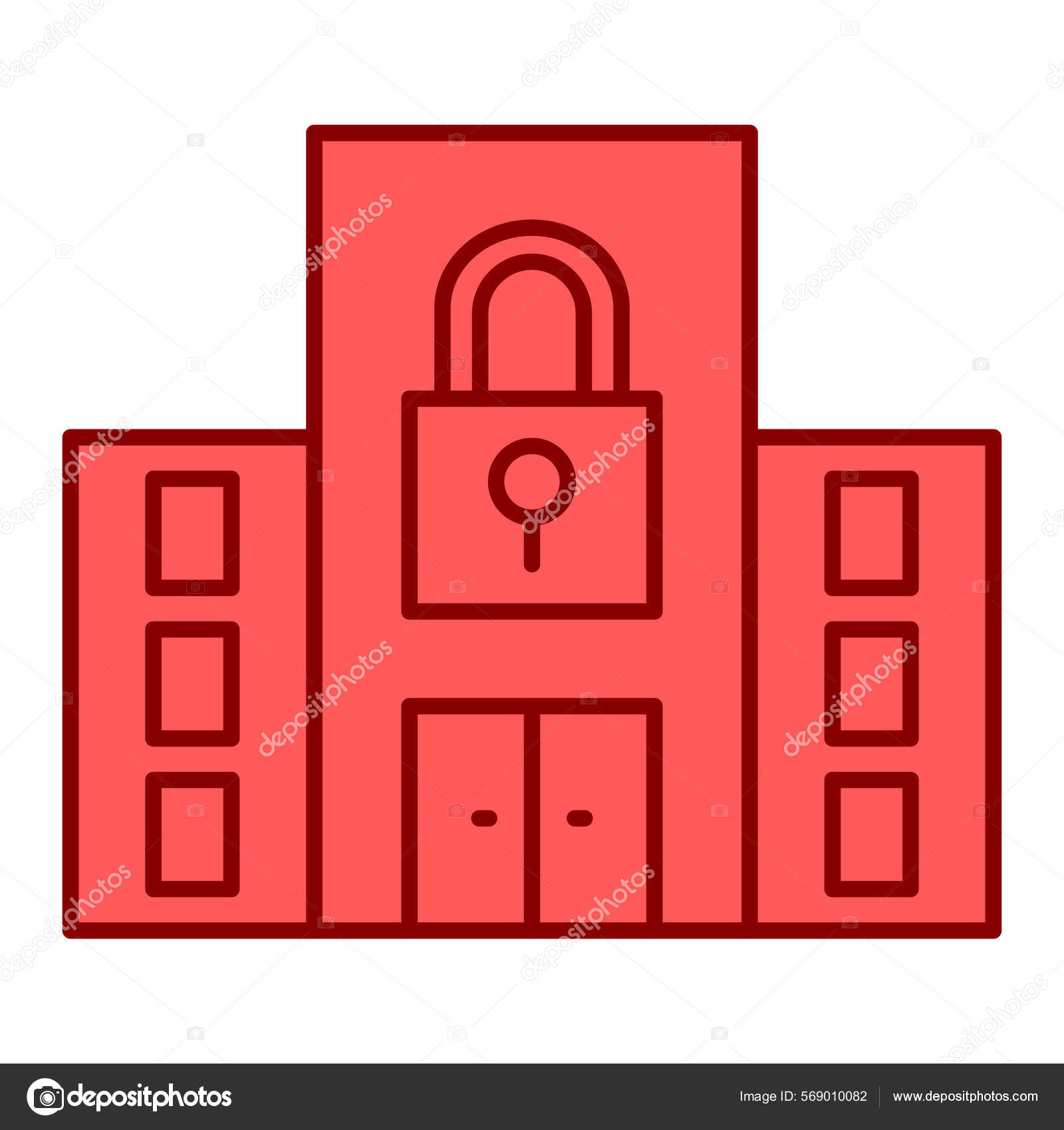 House Security Building Vector Illustration Stock Vector by