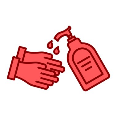 El yıkama sıvısı sabun ikonu. vektör illüstrasyonu