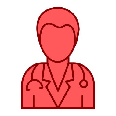 Stetoskop ikonu vektör illüstrasyon tasarımlı doktor