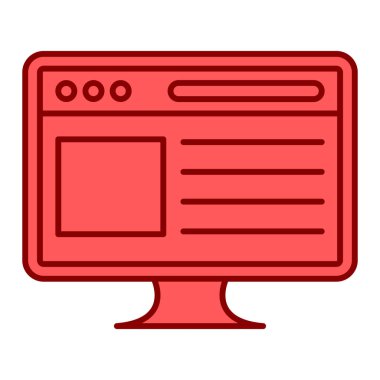 tarayıcı, vektör illüstrasyon tasarımı ile bilgisayar monitörü