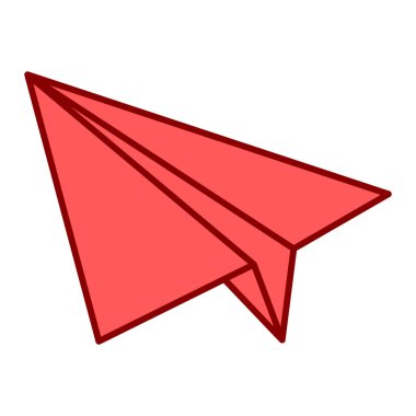 kağıt düzlem ikon vektör çizimi beyaz arkaplan, uçuş