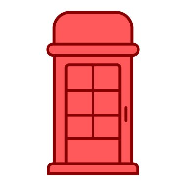 Moda olan düz telefon kulübesi simgesi. Vektör çizimi. telefon sembolü