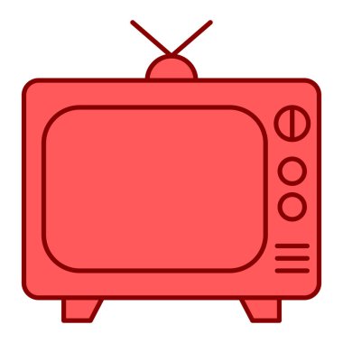 Televizyon ikonu. Web için televizyon vektör simgelerinin karikatür çizimi