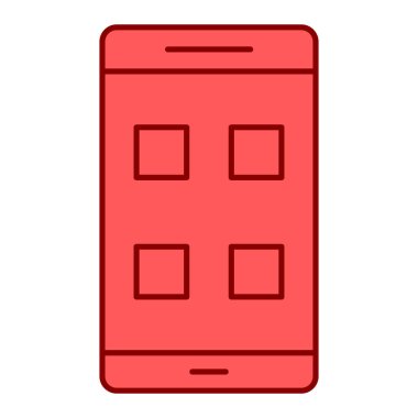 Akıllı telefon aygıtı simgesi. Taslak cep telefonu vektör çizimi sembolü. beyaz arkaplanda izole.