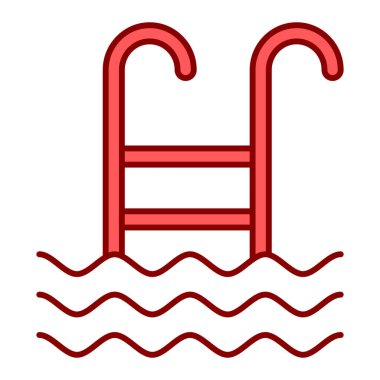 yüzme havuzu ikonu vektör çizimi tasarımı