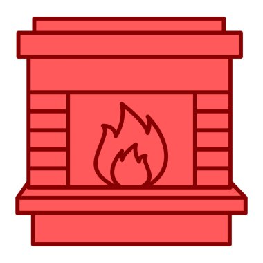 Ateş vektör illüstrasyon dizaynlı şömine