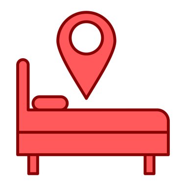 Otel konumu vektör ince çizgi simgesi