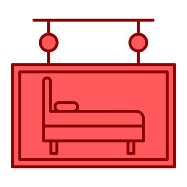 yatak resmi basit simge, vektör illüstrasyonu