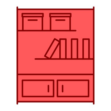 Kitaplık simge vektör çizim 