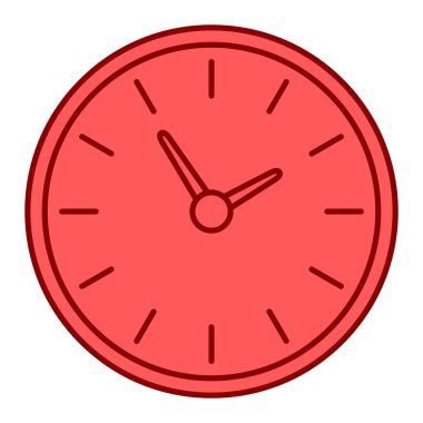 Saat simgesi. zaman vektör simgesinin düz çizimi