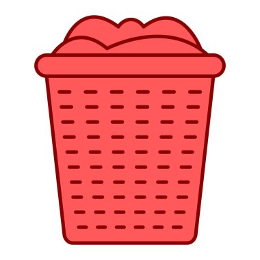 Çamaşır sepetinde giysi vektör çizimi