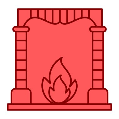 Ateş vektör illüstrasyon dizaynlı şömine