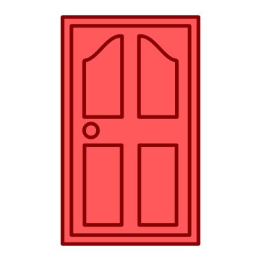 Kapı vektör simgesi. Beyaz arkaplanda vektör illüstrasyonu