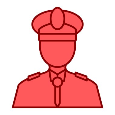 Polis memuru ikonu. Beyaz arkaplanda izole edilmiş vektör illüstrasyonu.