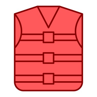 Kırmızı yelek ikonu. Web için illüstrasyon vektör simgesi