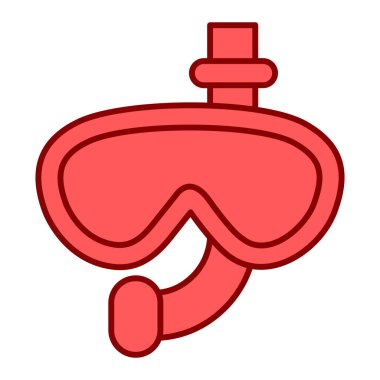 Dalış maskesi simgesi. Web tasarımı için çizgi film vektör illüstrasyonu