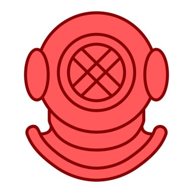 scuba başlığı basit simge, vektör illüstrasyonu