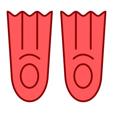 Kırmızı yüzgeçli ikon. vektör illüstrasyonu