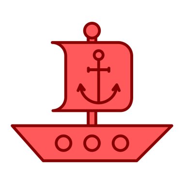 Gemi. Web simgesi basit illüstrasyon