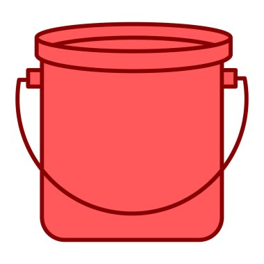 Beyaz arkaplan üzerinde kapak simgesi olan kırmızı çizgi sulama kutusu, vektör illüstrasyonu