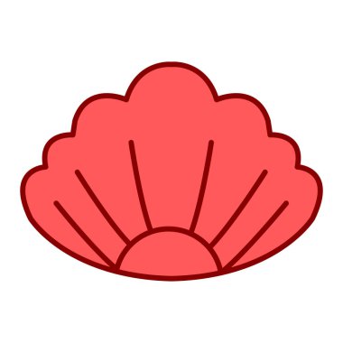 deniz kabuğu çizimi düz tasarım tarzında