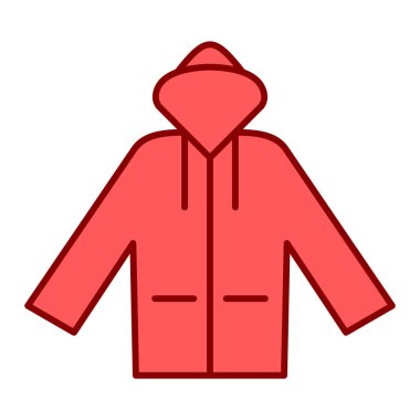 Ceket ikonu. Web için kıyafet vektör sembolünün düz çizimi