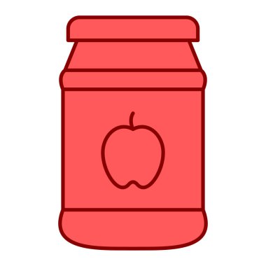 Elma reçeli kavanozu, vektör illüstrasyonu