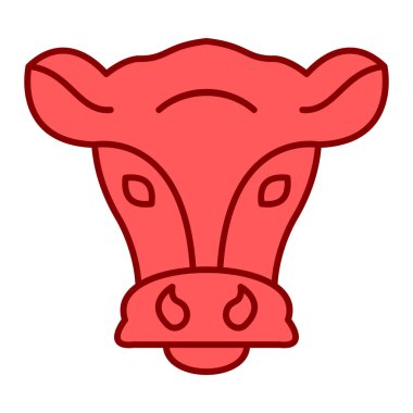 Domuz kafası ikonu. Web için inek yüz vektör simgelerinin özet çizimi