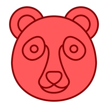 Şirin panda surat ikonu. Ayı hayvan vektör illüstrasyonunun çizgi filmi