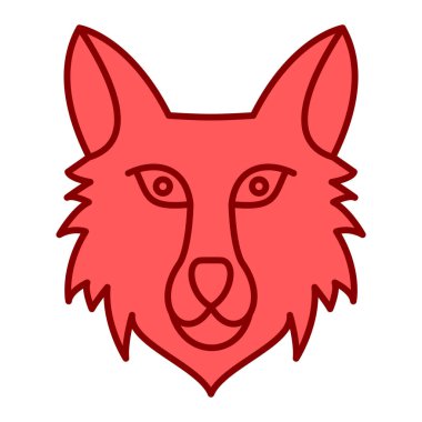 Fox baş simgesi vektör illüstrasyonu