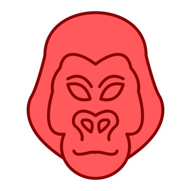 Goril yüzü, web simgesi basit illüstrasyon