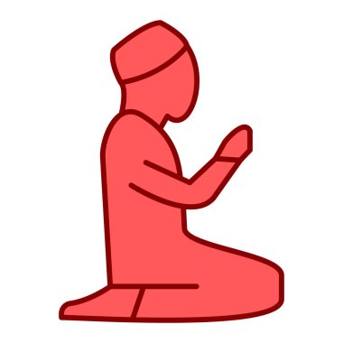 Dua ediyorum. Web simgesi vektör illüstrasyonu