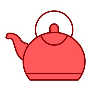 Saplı çaydanlık, web simgesi basit illüstrasyon